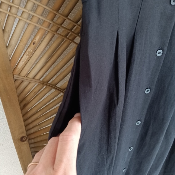 Everlane The Frolic Button Front Linen Dress Black / Size 2 - Picture 6 of 13